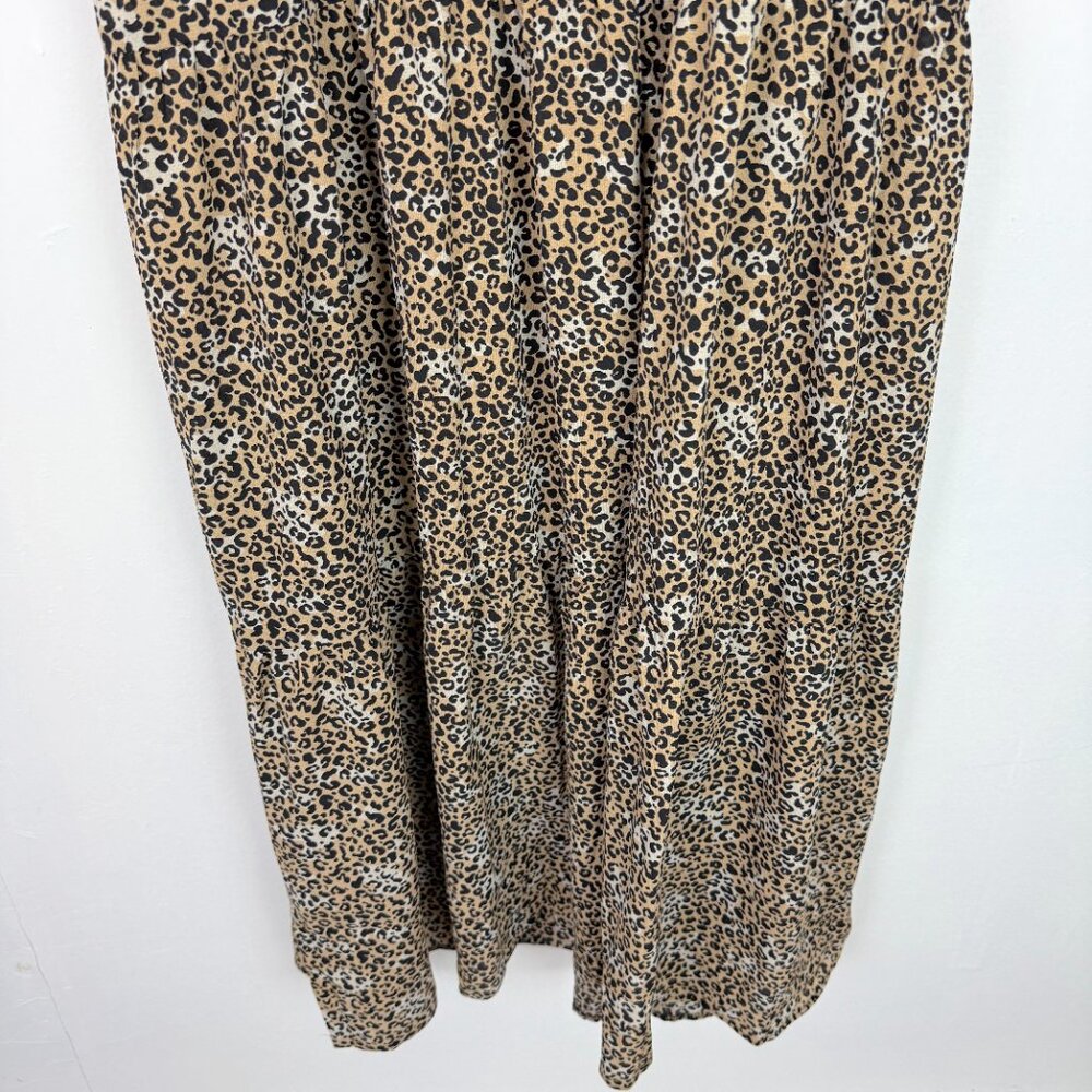 NWOT ASOS DESIGN Sleeveless Tiered Midi Dress With Frills Leopard Print Size 8 - Picture 11 of 14
